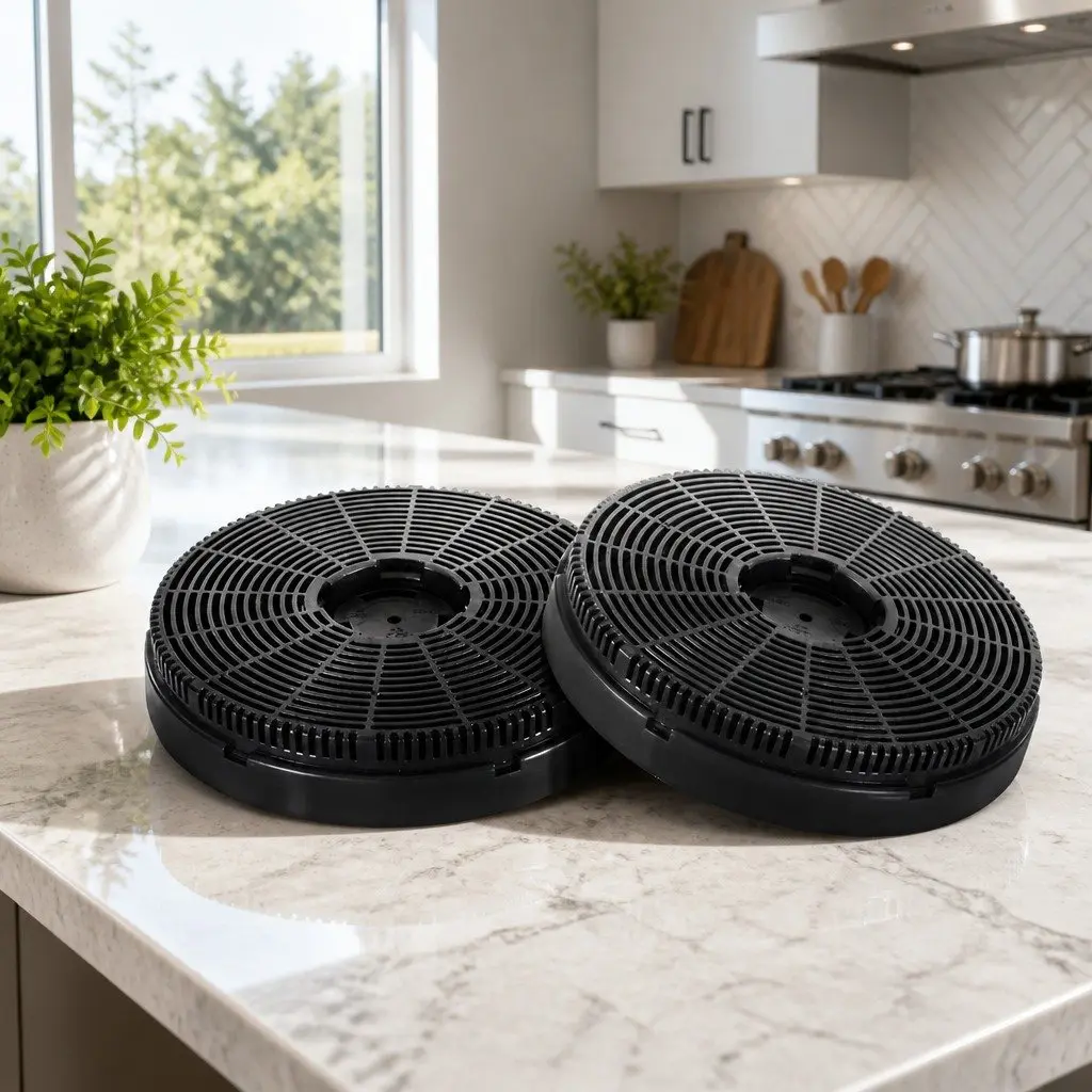 Range Hood Carbon Charcoal Filters Black 16cm Ductless Replacement Pack 2 Piece