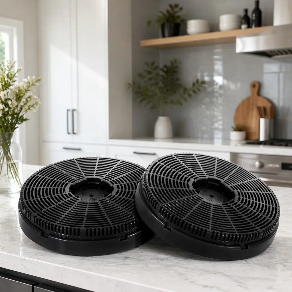 Range Hood Carbon Charcoal Filters Black 16cm Ductless Replacement Pack 2 Piece