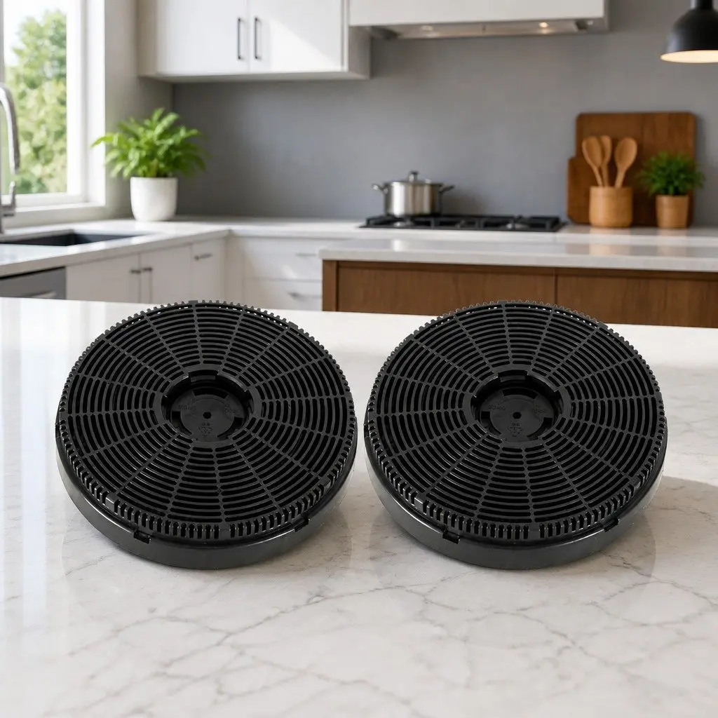 Range Hood Carbon Charcoal Filters Black 16cm Ductless Replacement Pack 2 Piece