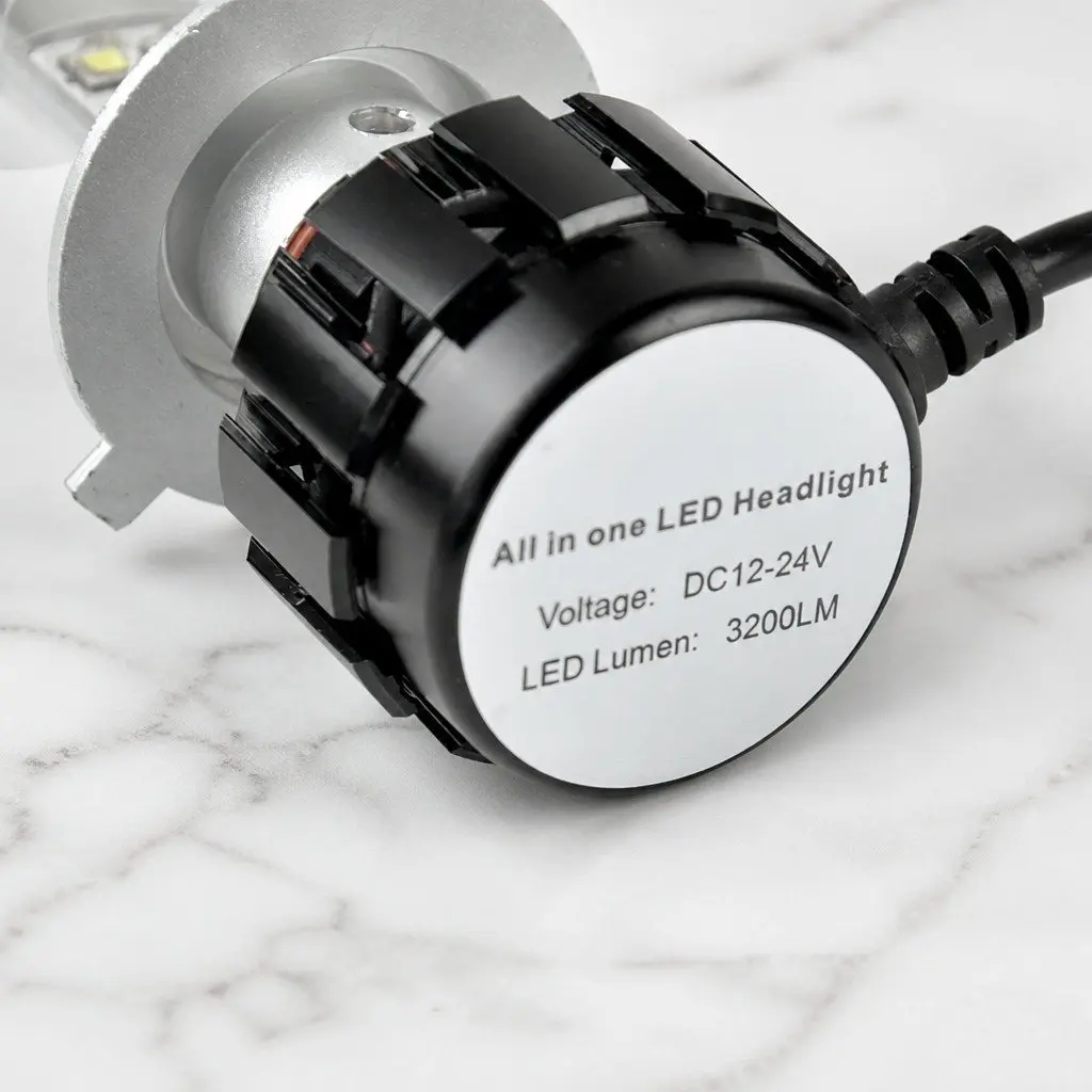 H4 LED Car Headlight Bulbs White 6000K 2500LM High Low Beam Plug Play