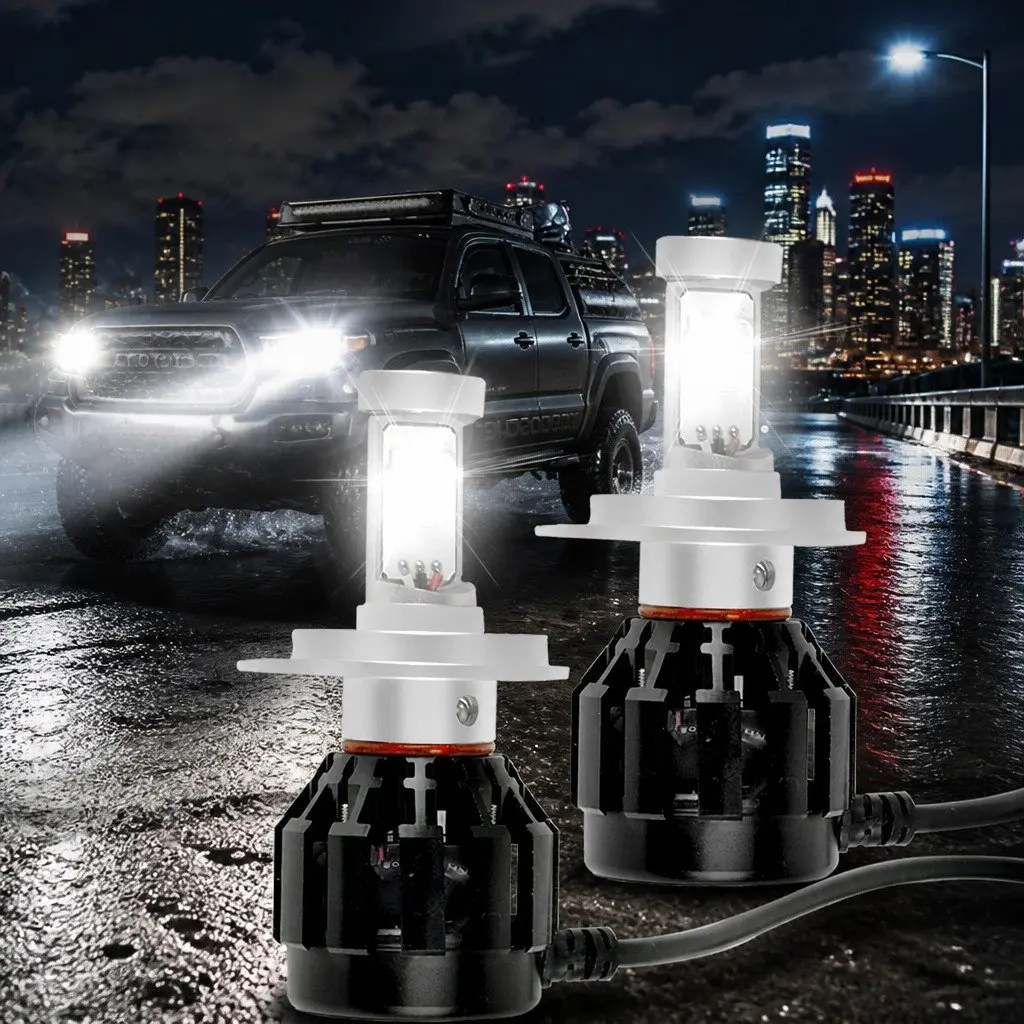 H4 LED Car Headlight Bulbs White 6000K 2500LM High Low Beam Plug Play