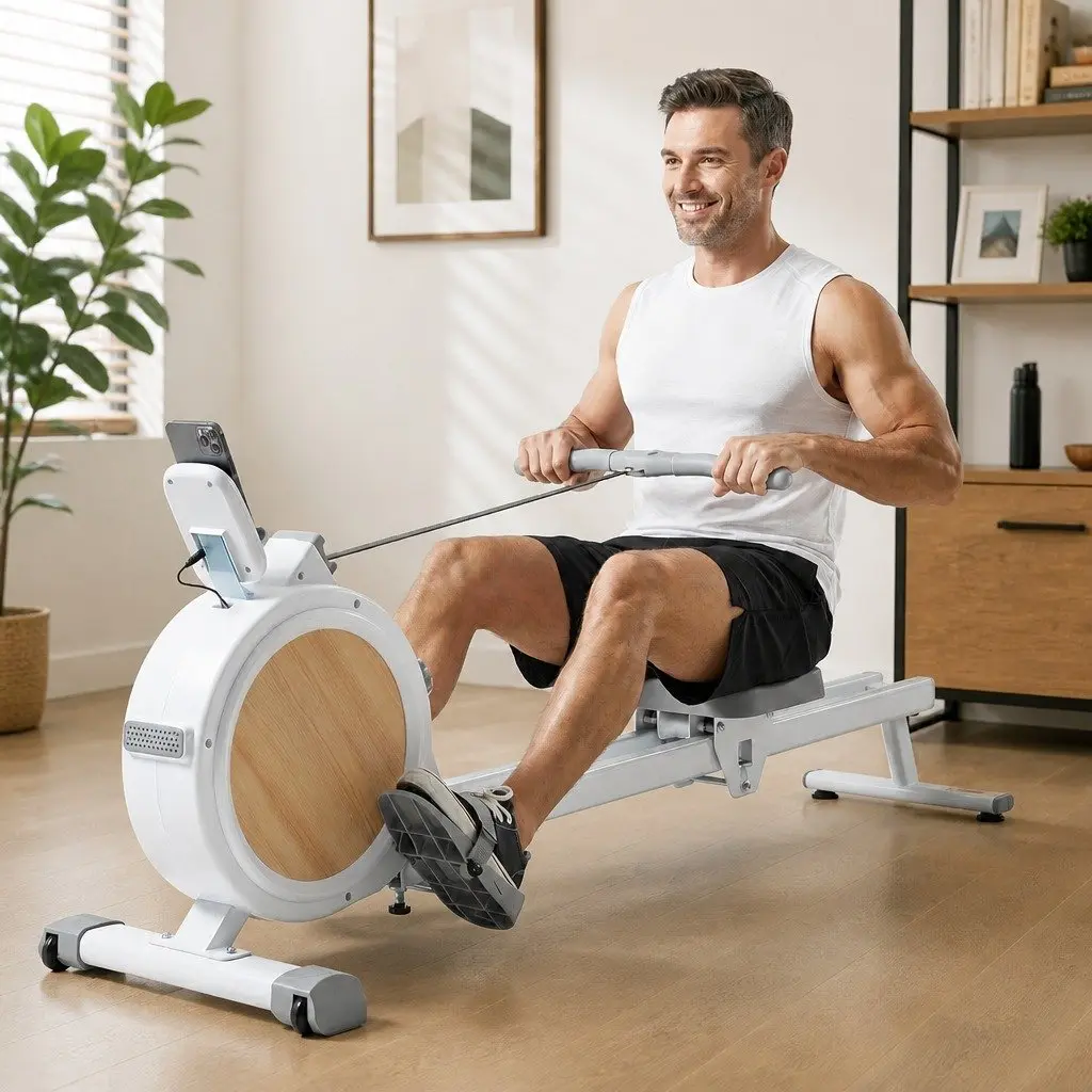 Magnetic Rowing Machine with App Integration and Resistance Levels