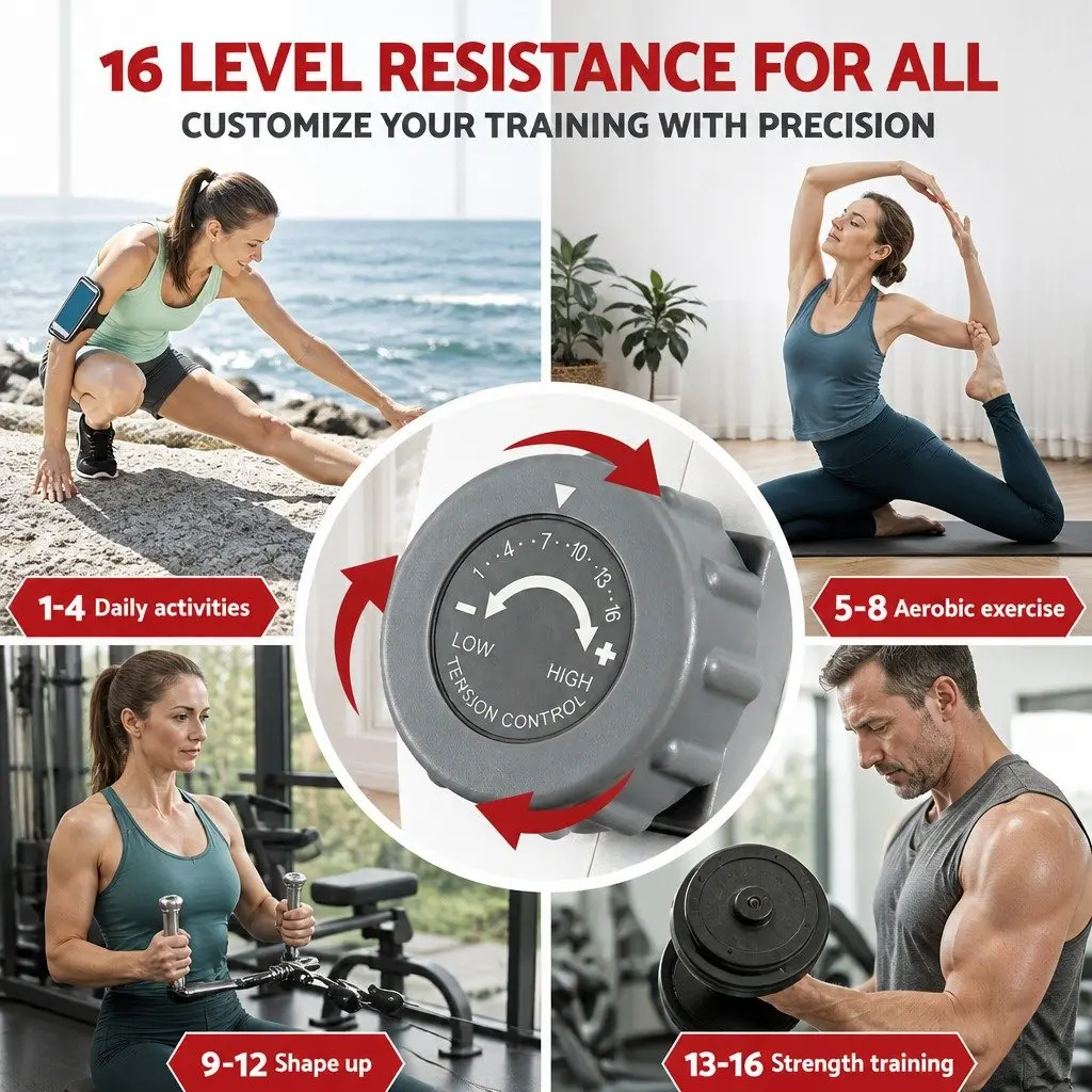 Magnetic Rowing Machine White Compact 16 Resistance Levels Bluetooth Connectivity