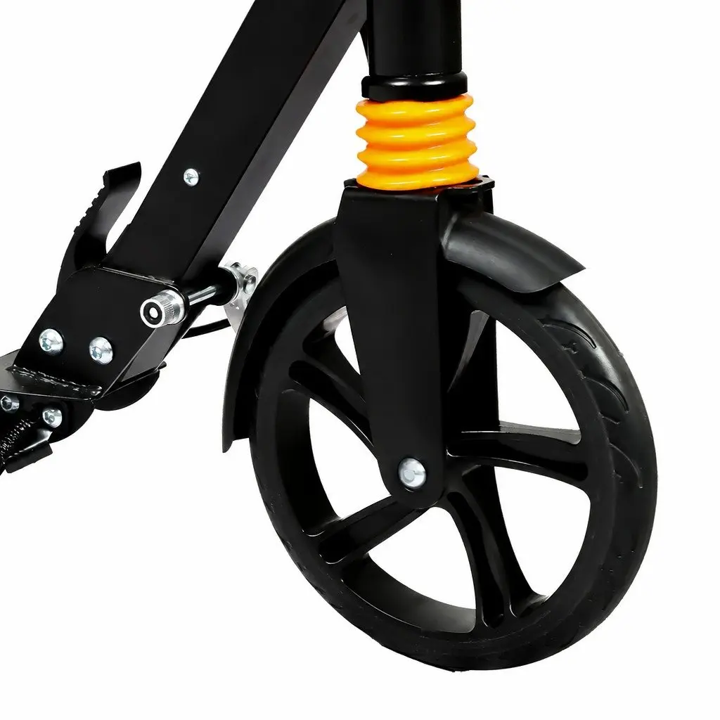 Adult Scooter Black Adjustable Height Anti-Slip Deck One-Click Fold