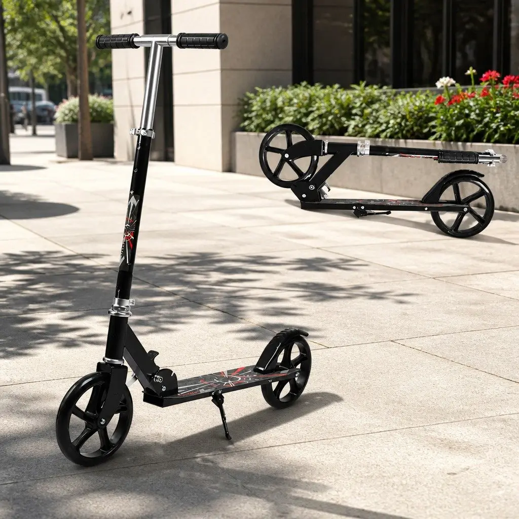 Folding Push Scooter with Large Wheels
