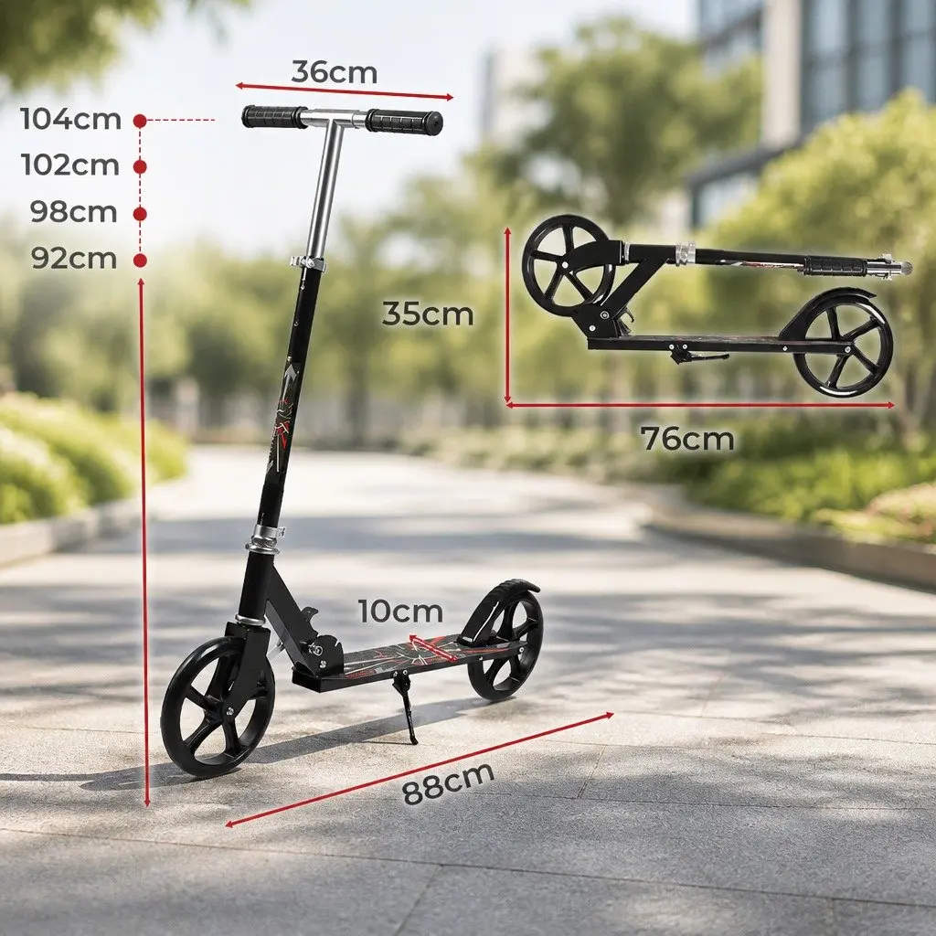 Folding Push Scooter with Large Wheels