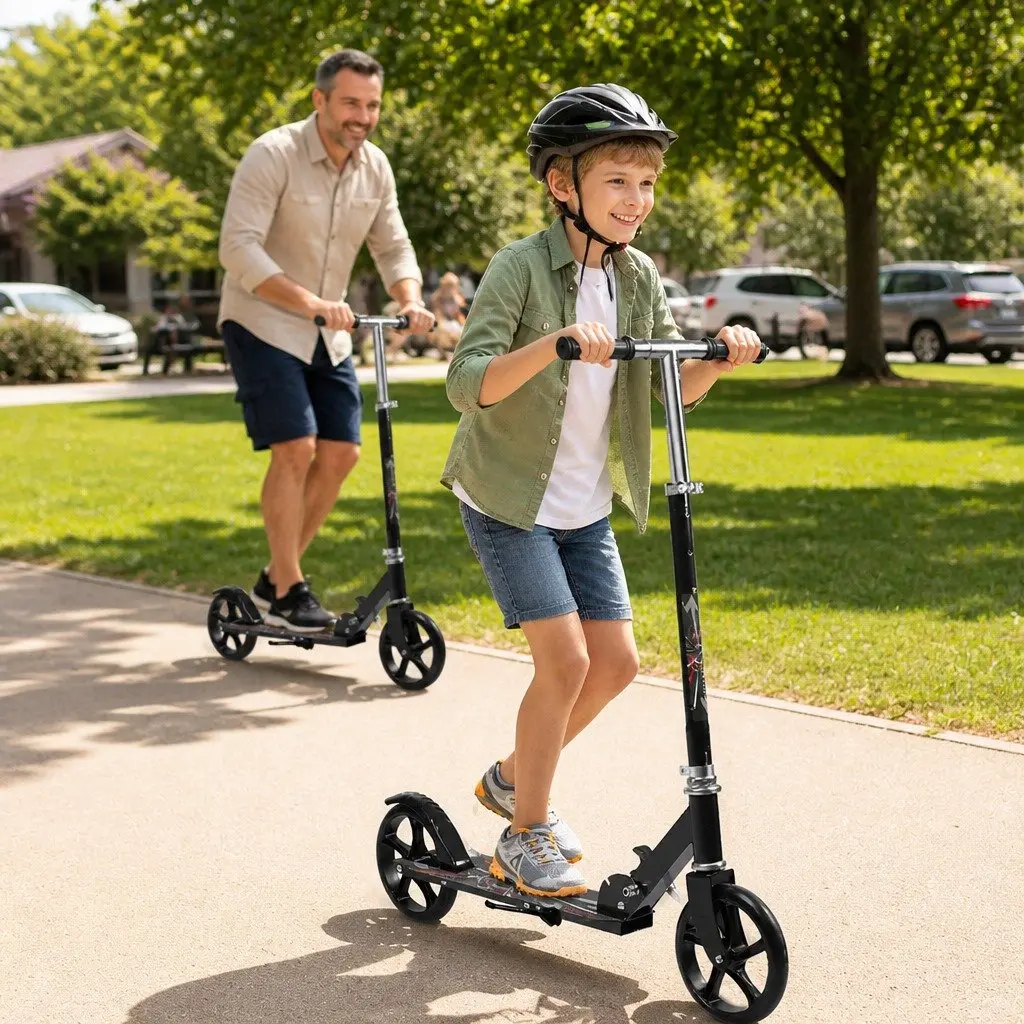 Folding Push Scooter with Large Wheels