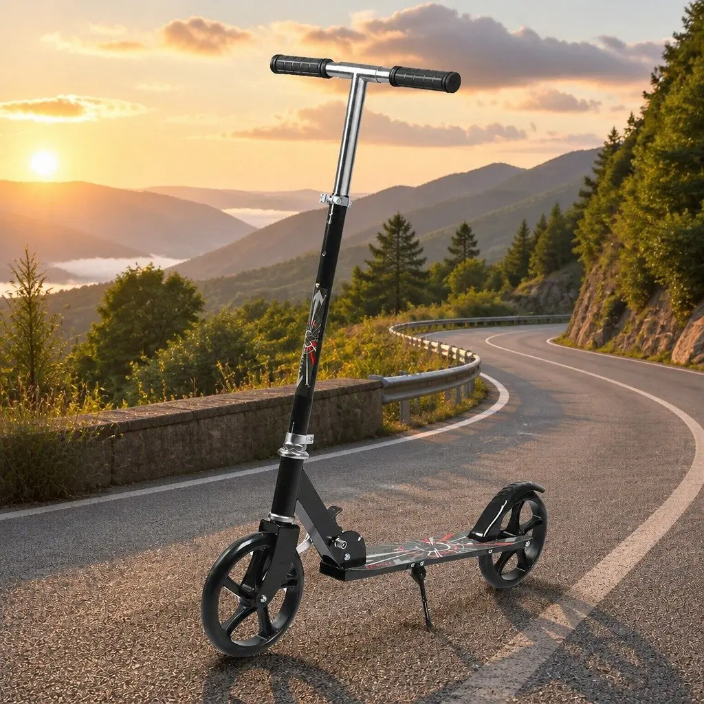 Folding Push Scooter with Large Wheels