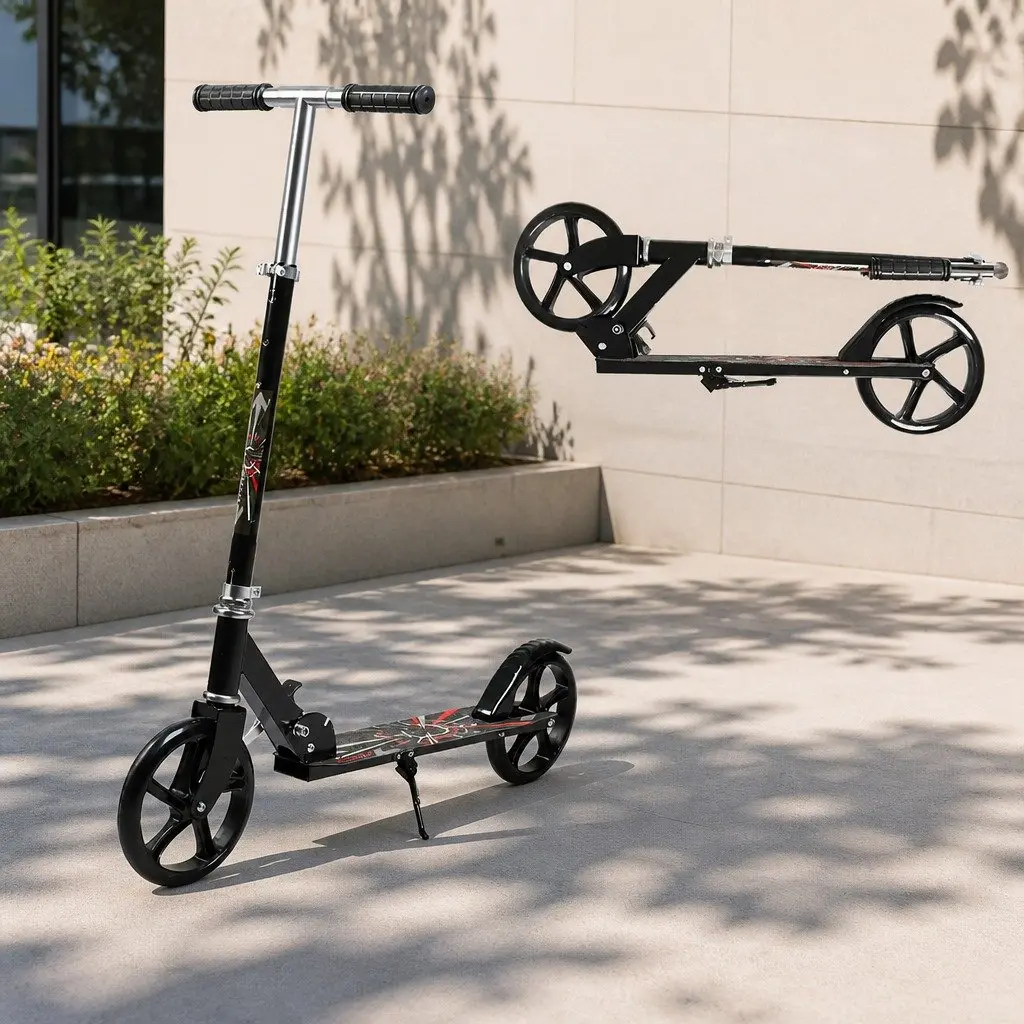 Folding Push Scooter with Large Wheels