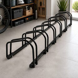 6 Bike Parking Stand Floor Rack Upright Storage Holder for Standard Bicycles
