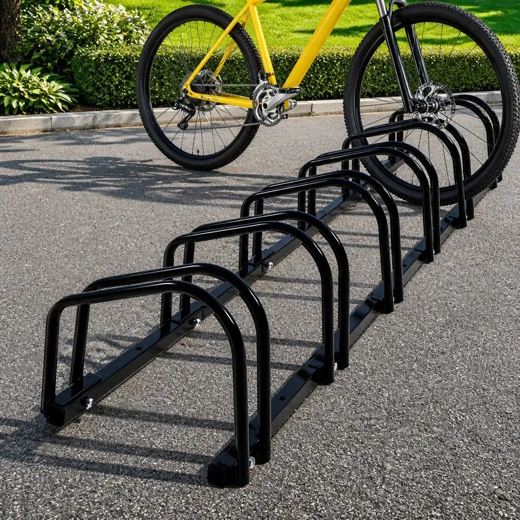 Bike Parking Stand Black 6 Bike Capacity Upright Storage Holder