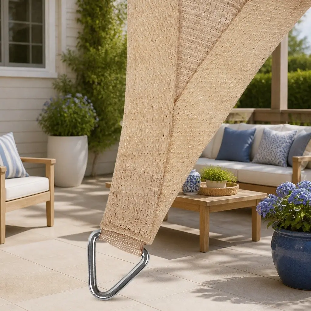 Rectangle Shade Sail Sand Beige 2x4m Commercial Grade UV Protection Outdoor