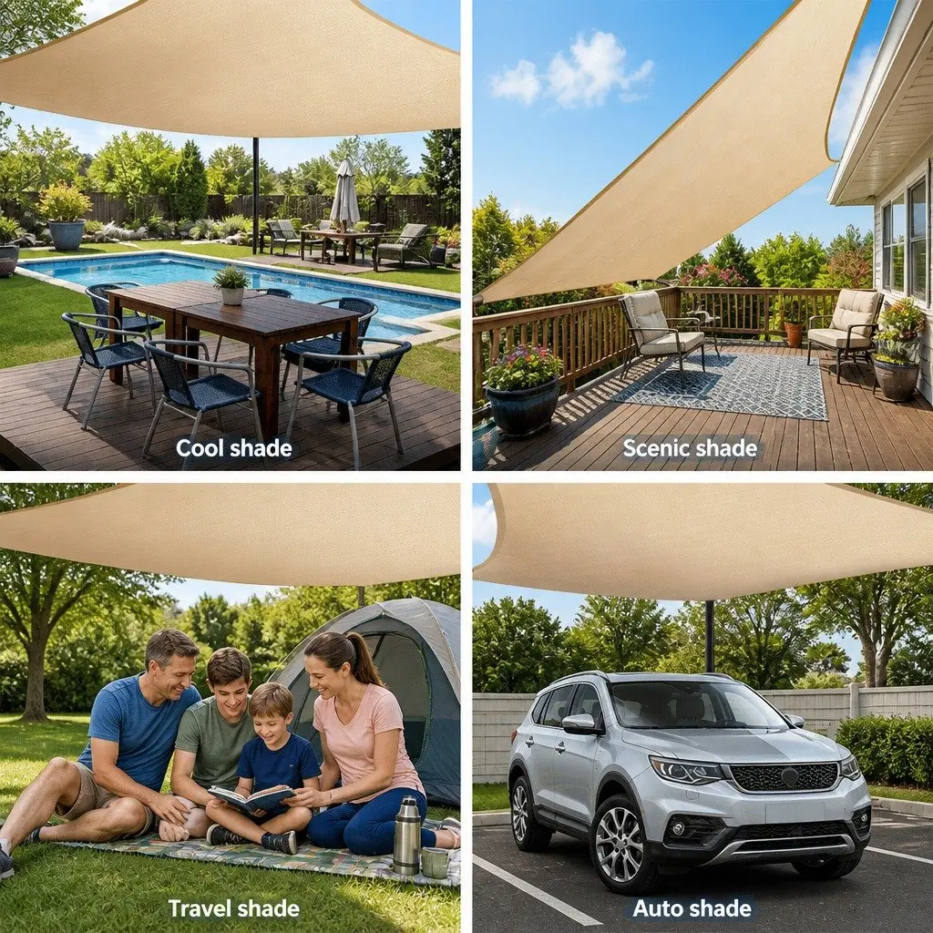 Rectangle Shade Sail Sand Beige 2x4m Commercial Grade UV Protection Outdoor
