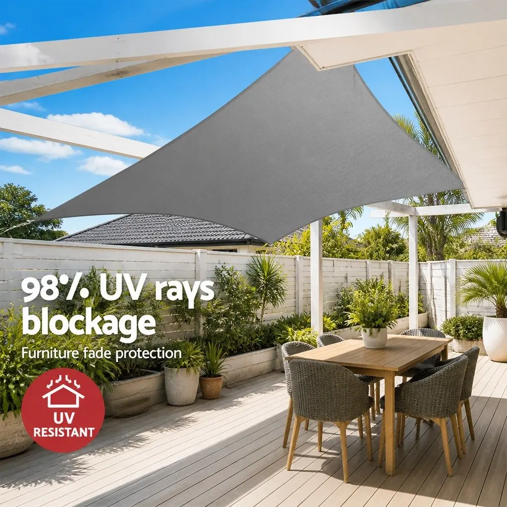 Square Shade Sail Grey 3x3m UV Protection Outdoor Patio Pool Deck Sunshade Cloth