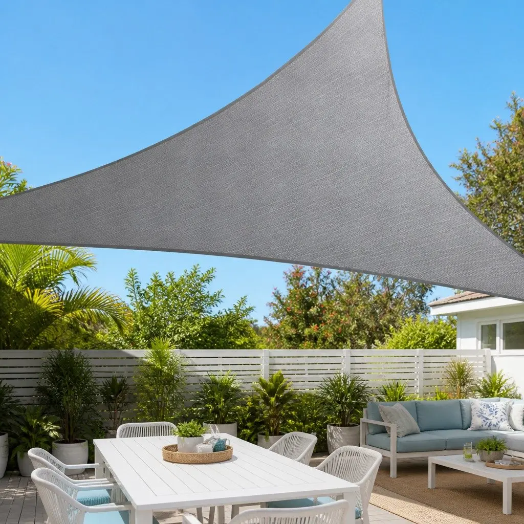 Triangle Shade Sail Grey 3x3x4.3m Commercial Grade 280g/m² UV Blockage Weather Resistant
