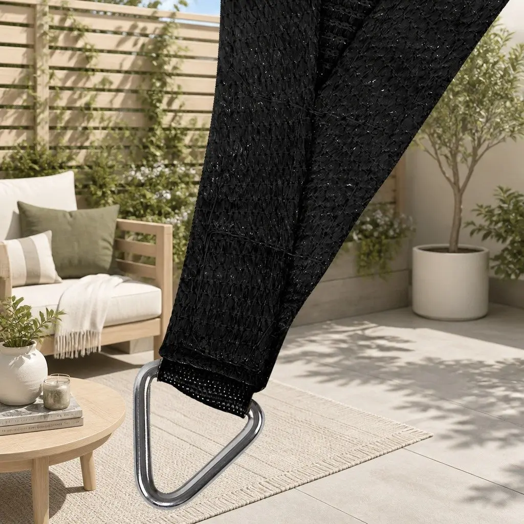 Triangle Shade Sail 5x5x5M Black Outdoor Patio Pool Deck Sunshade UV Protection