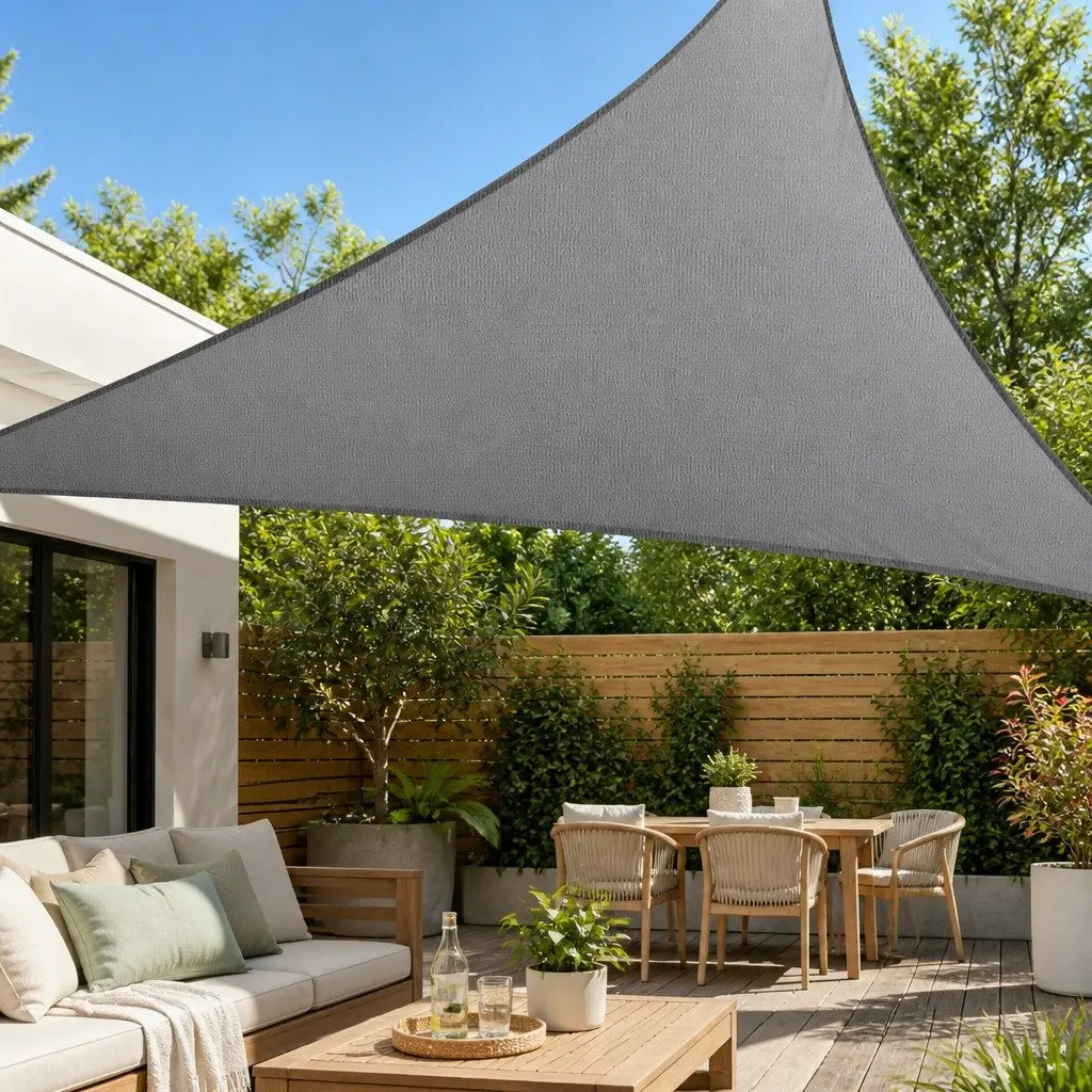 Triangle Shade Sail Canopy in Grey