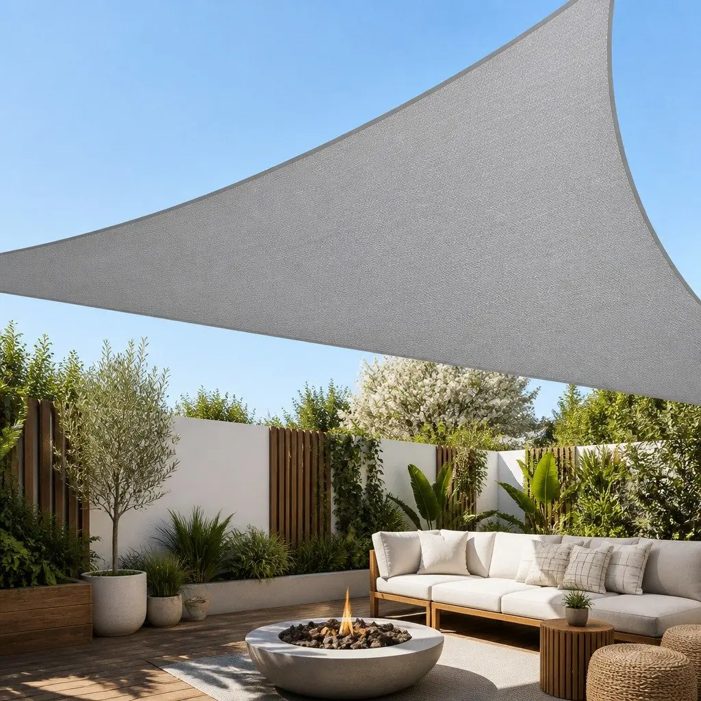 Triangle Shade Sail Grey 6x6x6M Outdoor UV Protection Durable Fabric