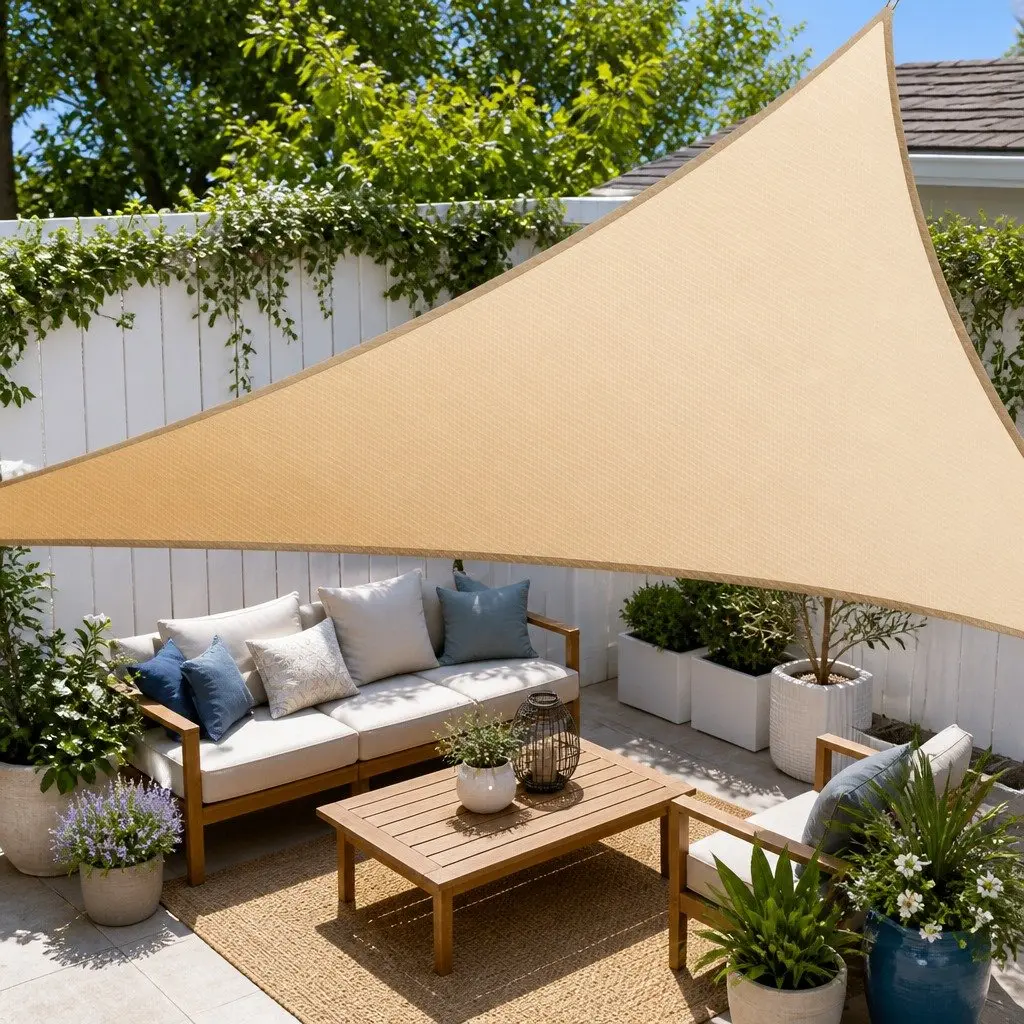 Triangle Shade Sail Sand 3.6x3.6x3.6M Commercial Grade UV Resistant Outdoor Canopy