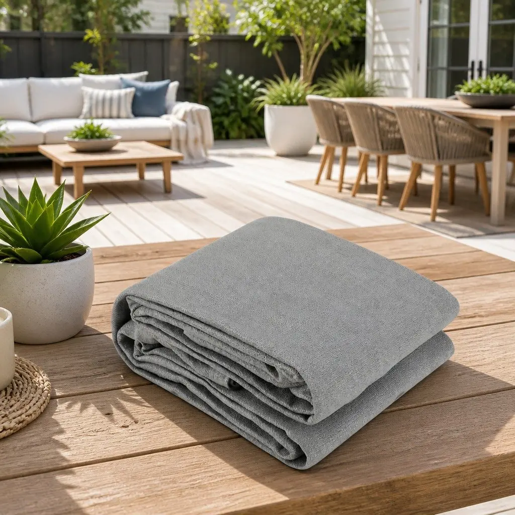Shade Sail Cloth Grey 5x6m Outdoor Rectangular Sun Canopy UV Resistant All Weather