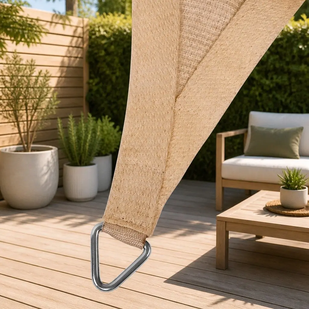 Shade Sail Rectangle Sand 3x4m UV Block Outdoor Garden Patio Sunshade Cloth