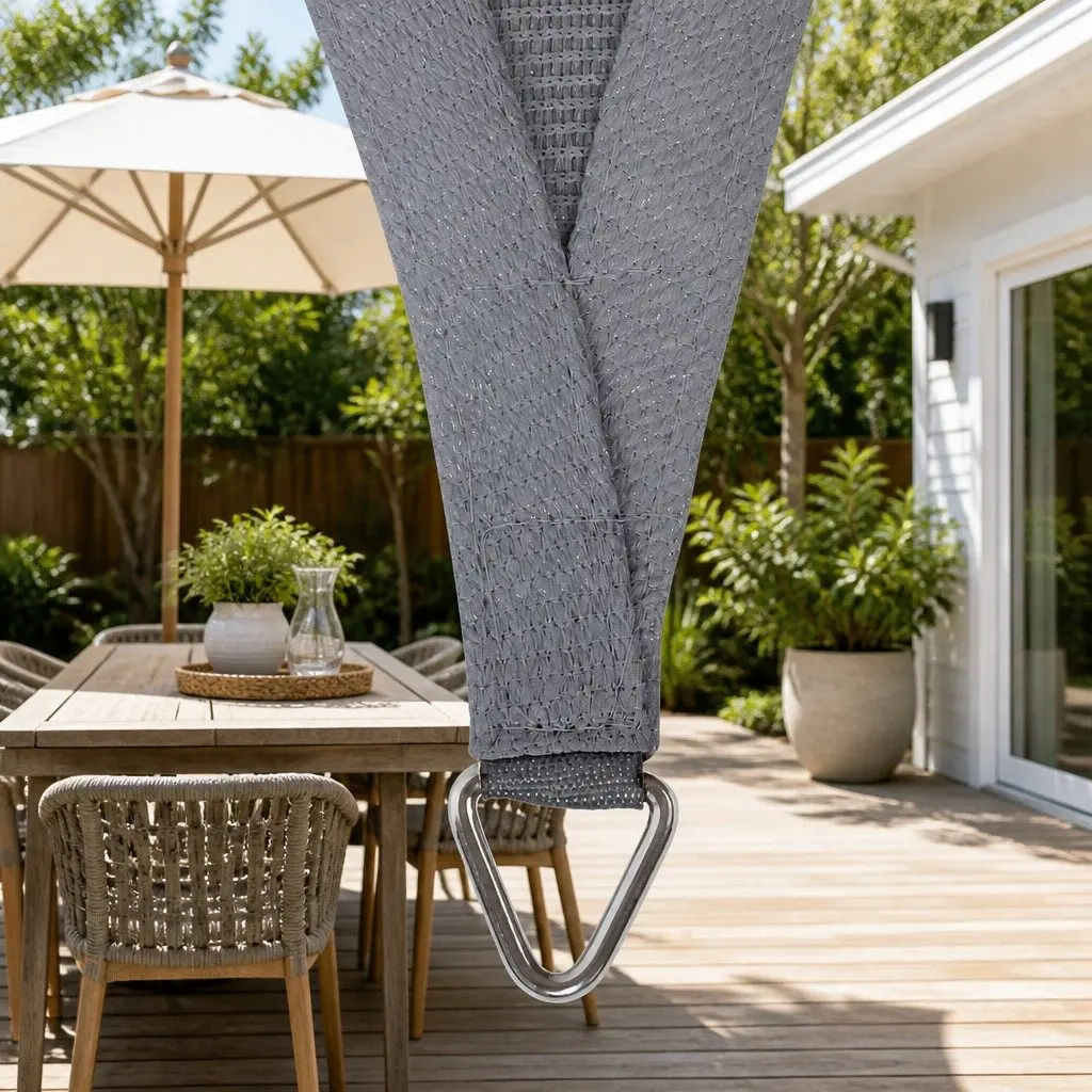 Shade Sail Grey 3x5m Rectangle UV Protection Commercial Grade Fabric