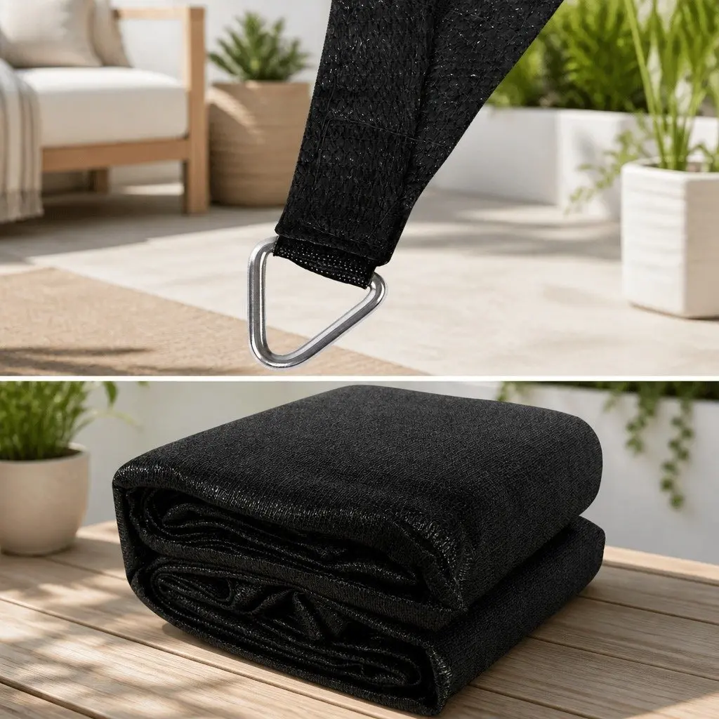 Shade Sail Black 3x6m Rectangle 280GSM UV Protection Outdoor