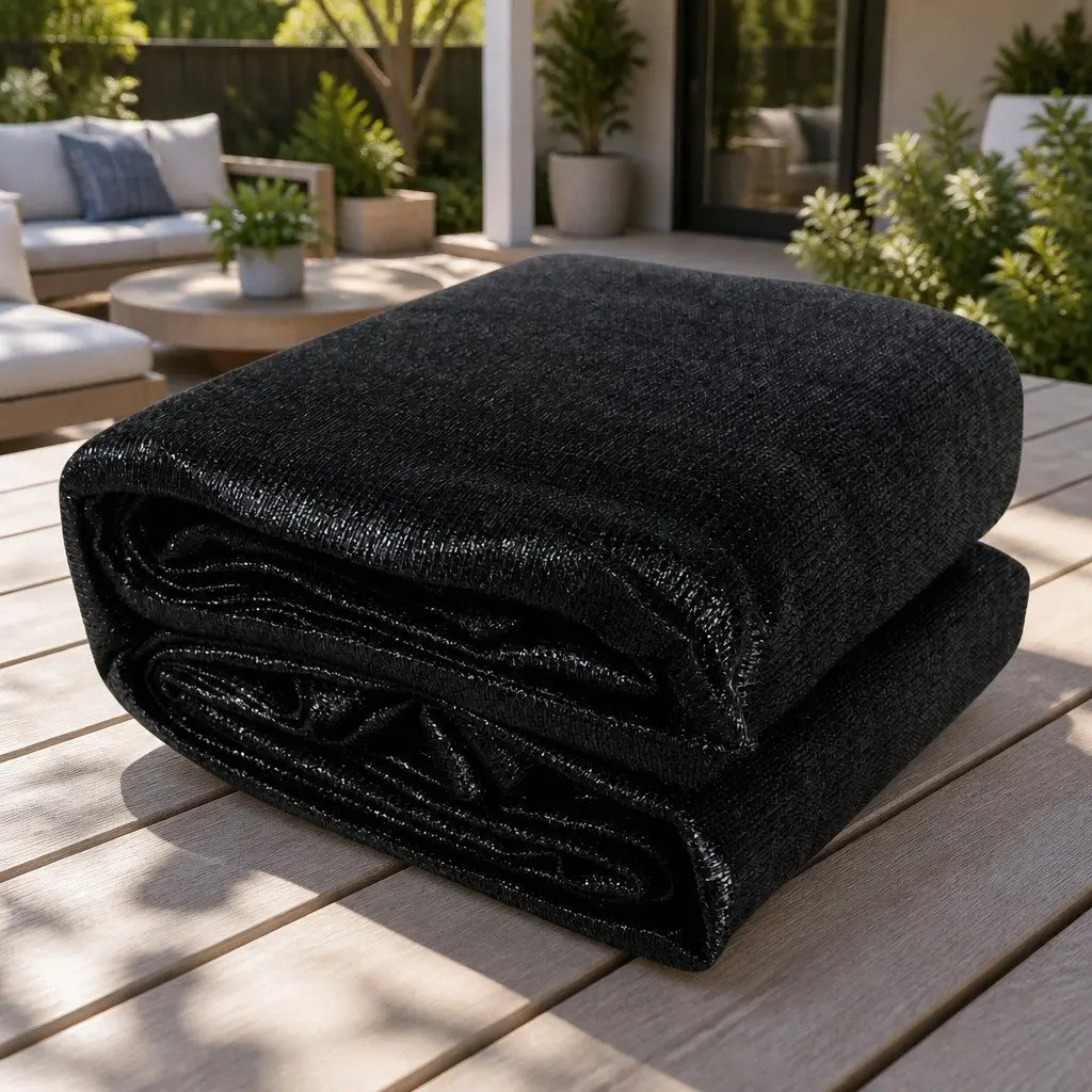 Shade Sail Black 6x8m Rectangle 280GSM UV Blocking Outdoor Patio Pool Sunshade Cloth