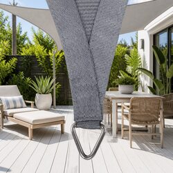 Shade Sail 6x8m Rectangle Grey 280GSM UV Protection Outdoor Patio Pool Sunshade