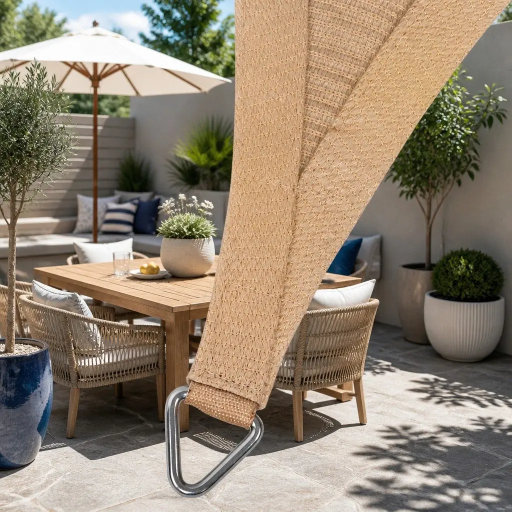 Waterproof Shade Sail Sand 2x4m Rectangle UV Block Outdoor Canopy