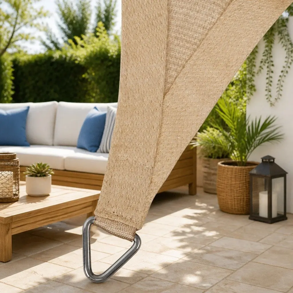 Waterproof Shade Sail Sand Beige 3x6m Rectangle UV Protection Outdoor Patio Pool Cover