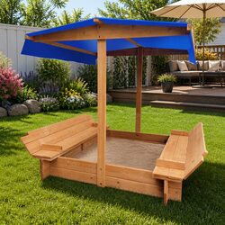 Compact and Fun Kids Canopy Sandbox for Outdoor Play