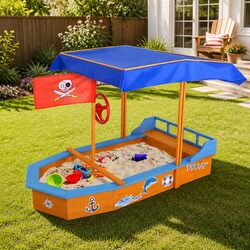 Kids Wooden Boat Sandbox: Fun and Durable Design