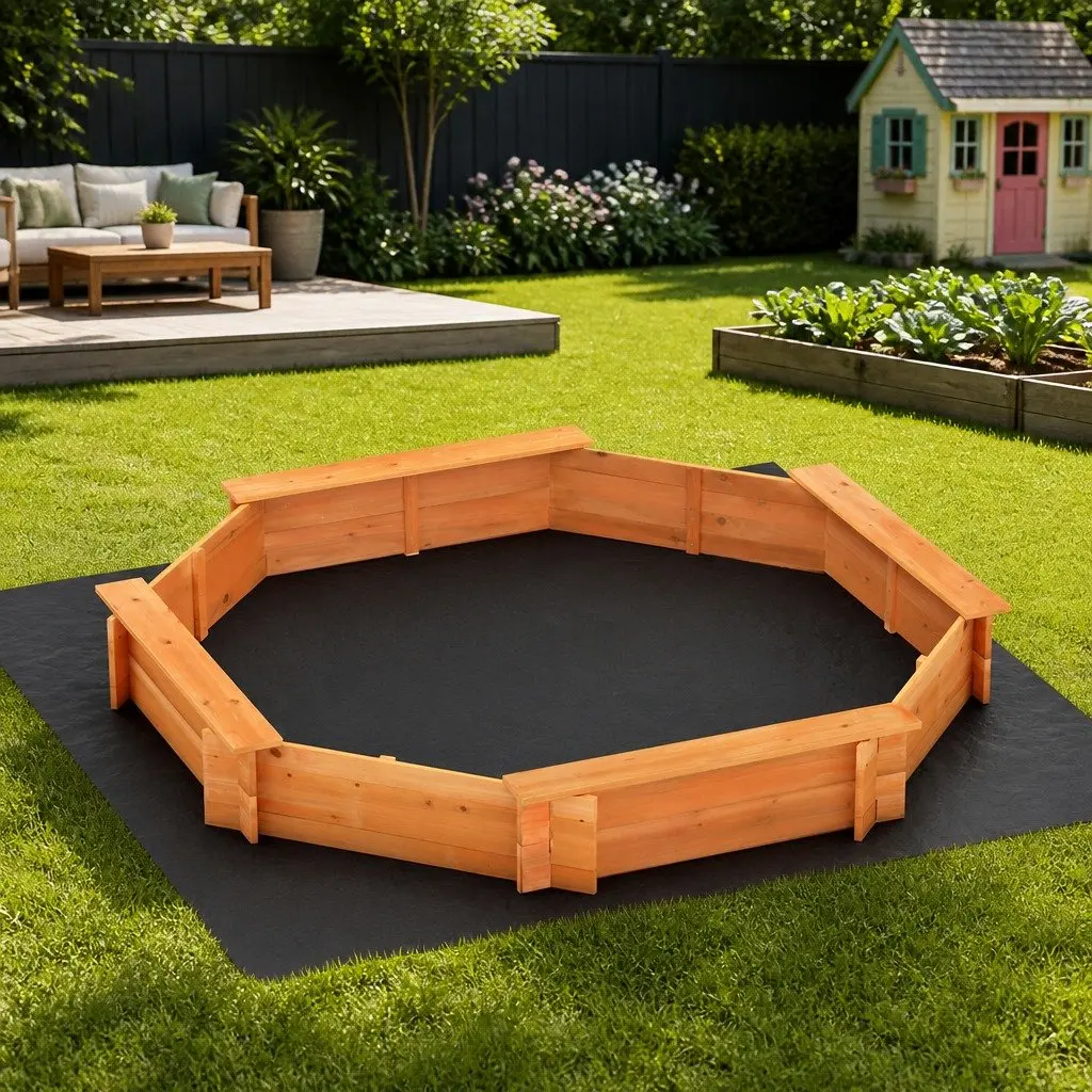 Wooden Octagon Sandpit with Cover
