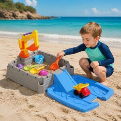 Kids 2-in-1 Sandpit Water Table Excavator Digger Extendable Sensory Play Toy Set