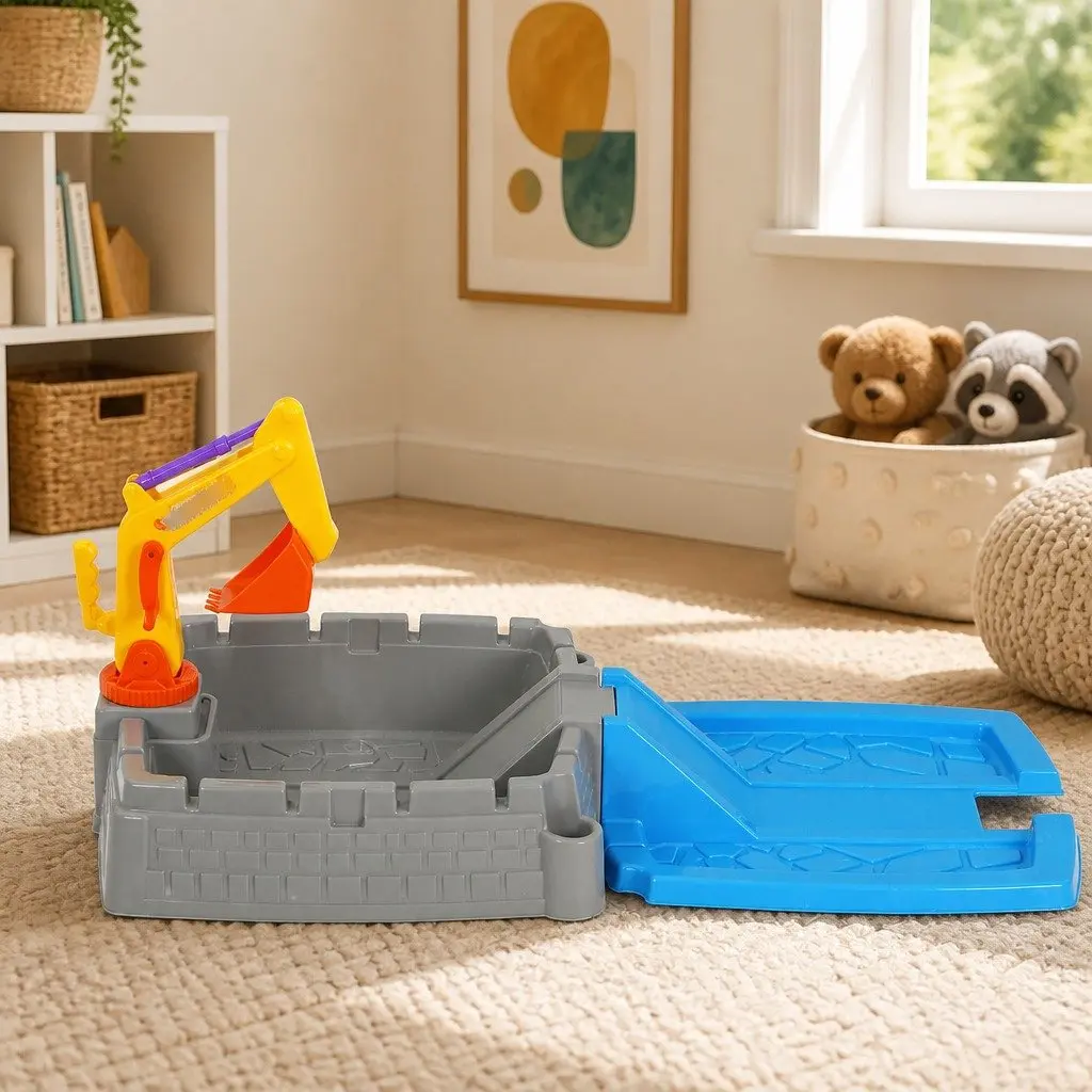 Kids 2-in-1 Sandpit Water Table Multicoloured Extendable Interactive Excavator Sensory Play Toy
