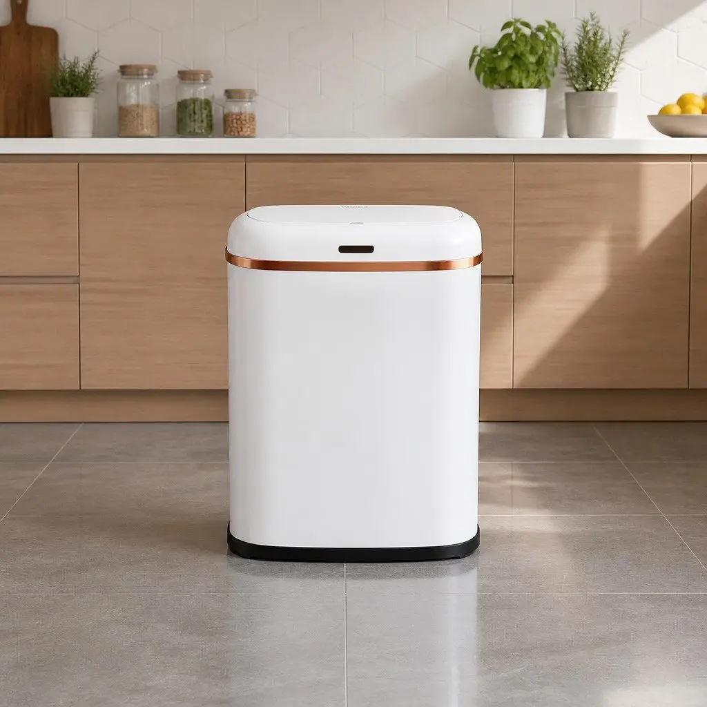 Automatic Bin White 38L Motion Sensor Hands-Free Kitchen Trash Can
