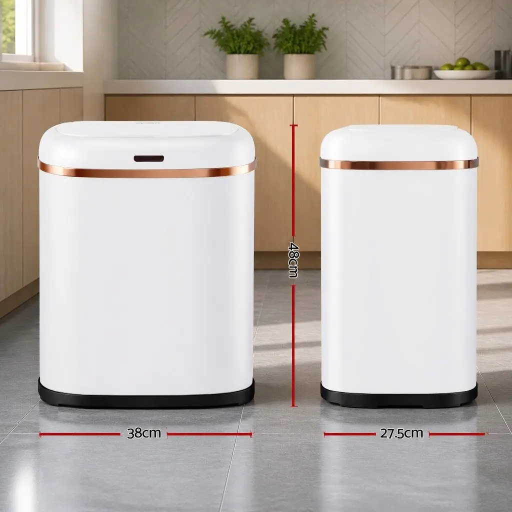 Automatic Bin White 38L Motion Sensor Hands-Free Kitchen Trash Can