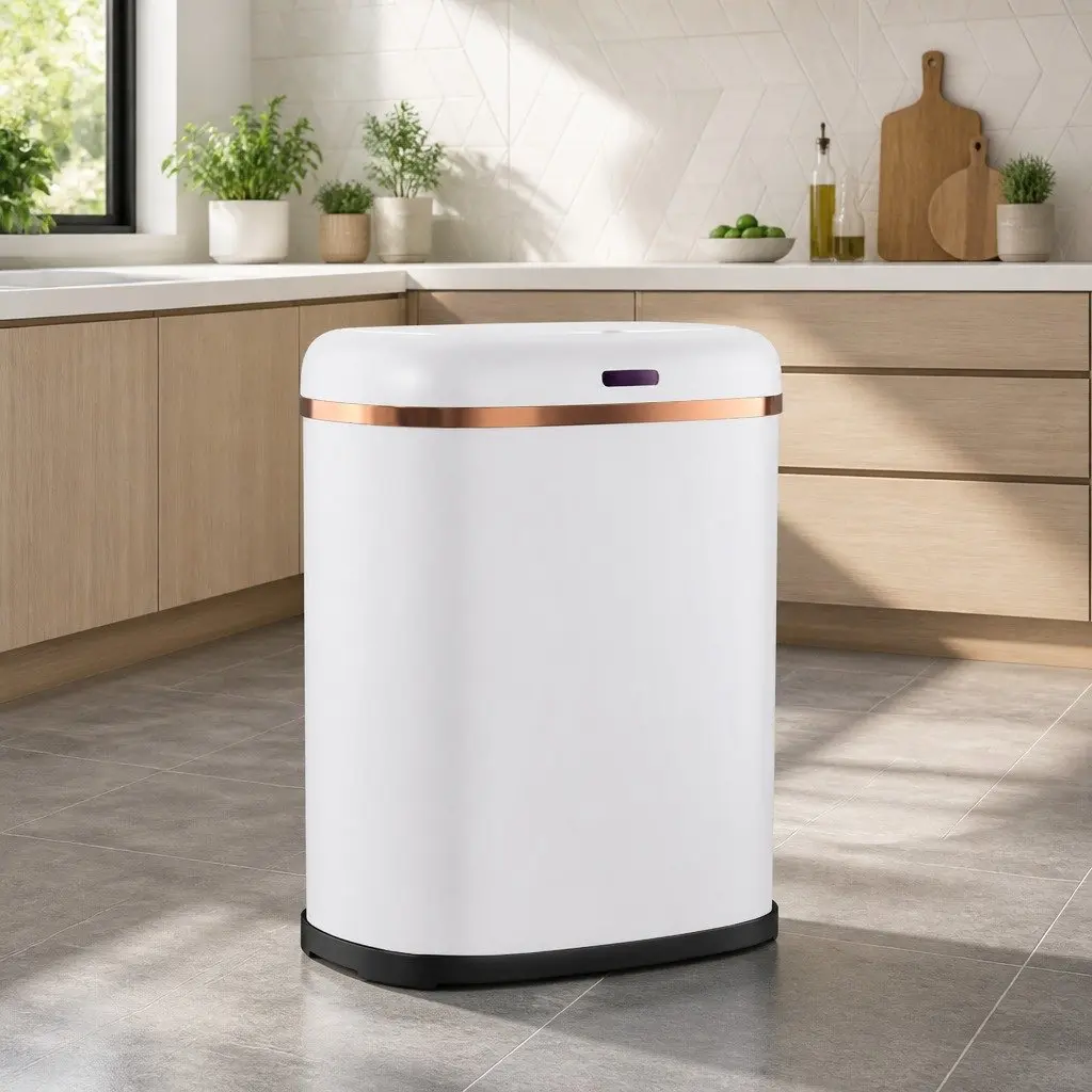 Automatic Bin White 38L Motion Sensor Hands-Free Kitchen Trash Can