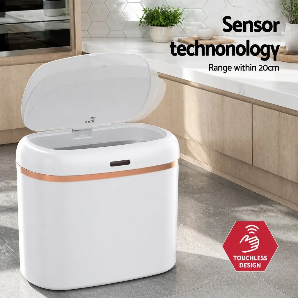 Automatic Bin White 38L Motion Sensor Hands-Free Kitchen Trash Can