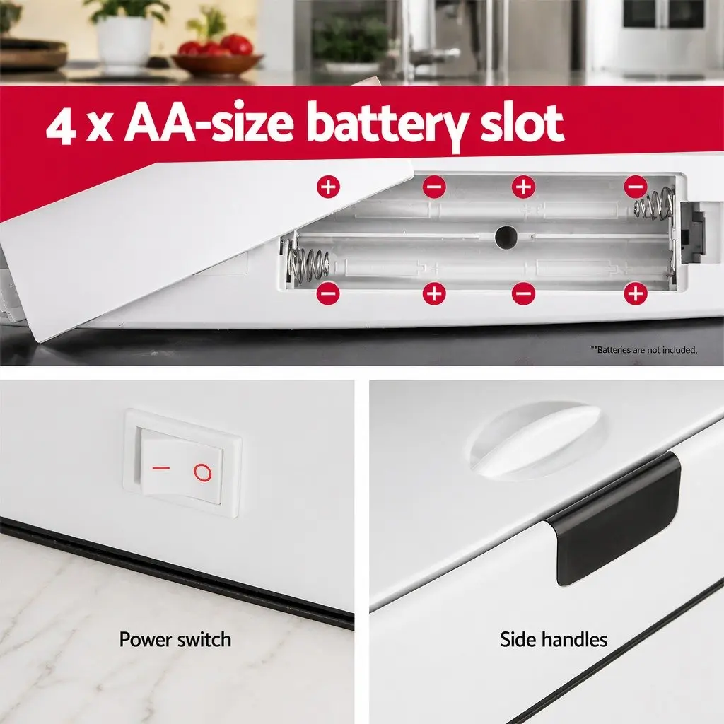Automatic Bin White 45L Motion Sensor Hands-Free Kitchen Waste Steel
