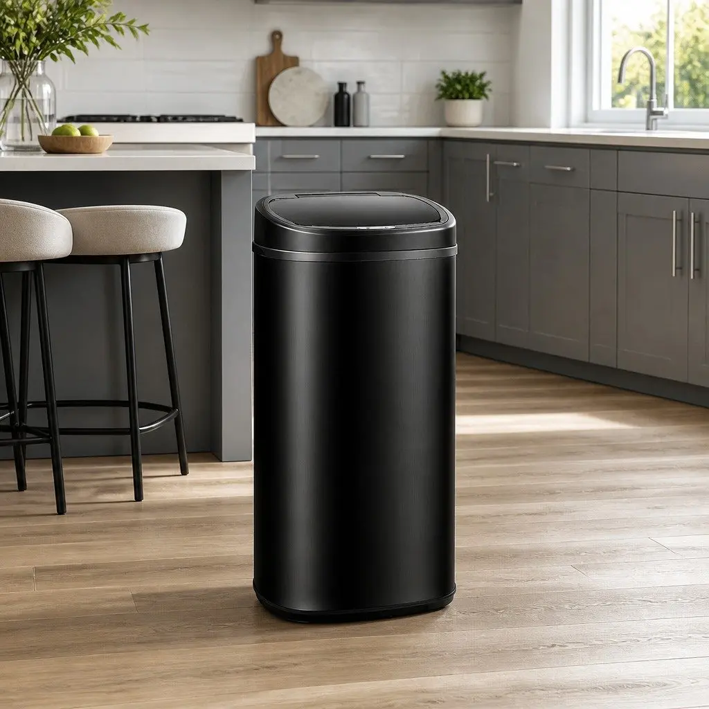 Automatic Bin Black 68L Motion Sensor Hands-Free Kitchen Trash Can