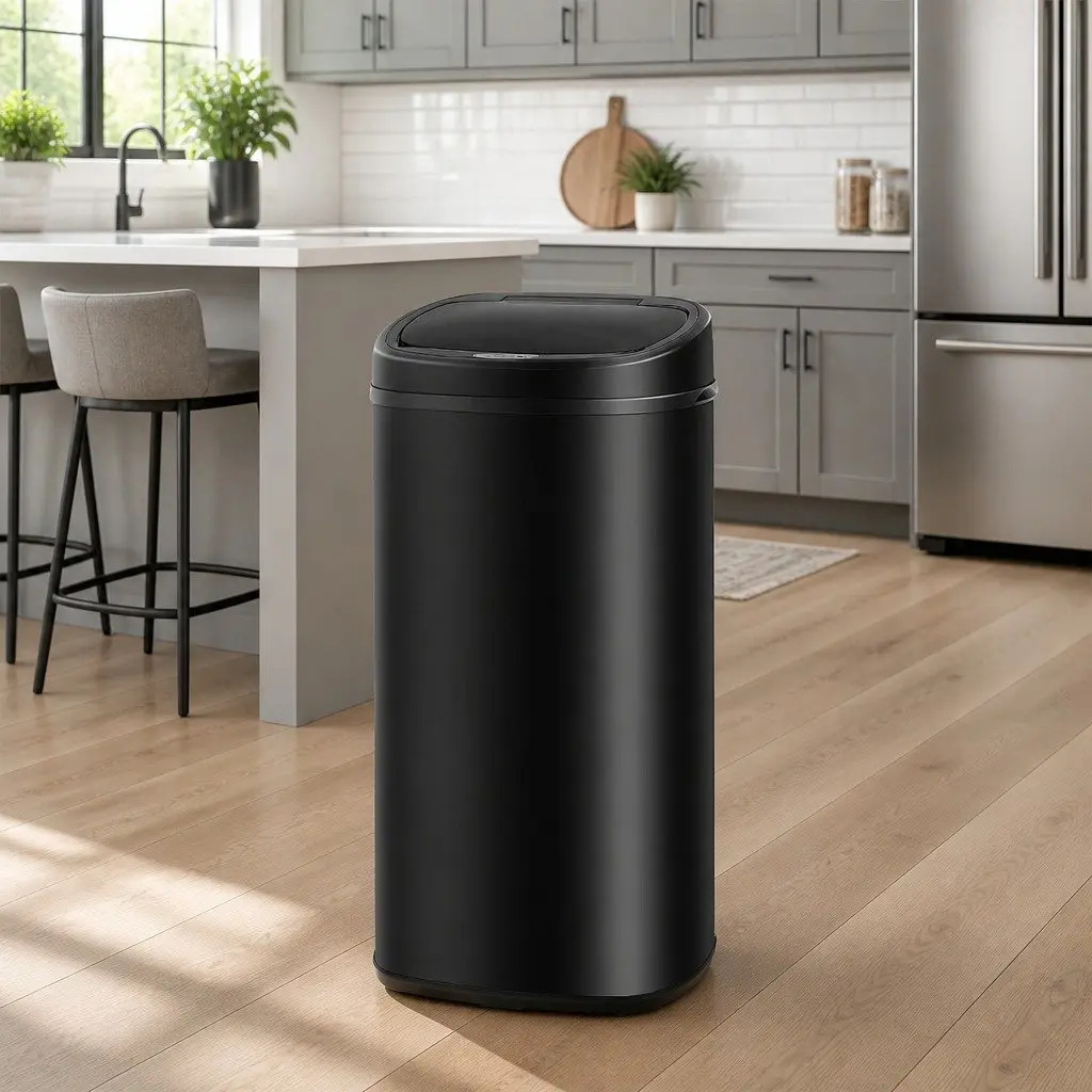 Automatic Bin Black 68L Motion Sensor Hands-Free Kitchen Trash Can