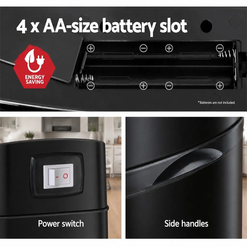Automatic Bin Black 68L Motion Sensor Hands-Free Kitchen Trash Can