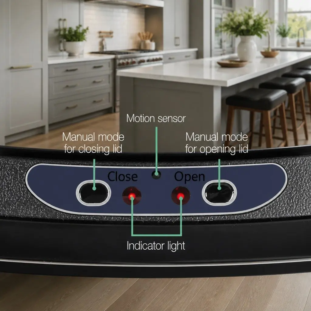 Automatic Bin Black 68L Motion Sensor Hands-Free Kitchen Trash Can