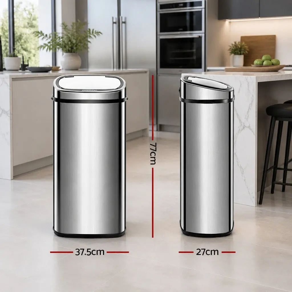 Automatic Bin Silver 68L Motion Sensor Touchless Kitchen Trash Can