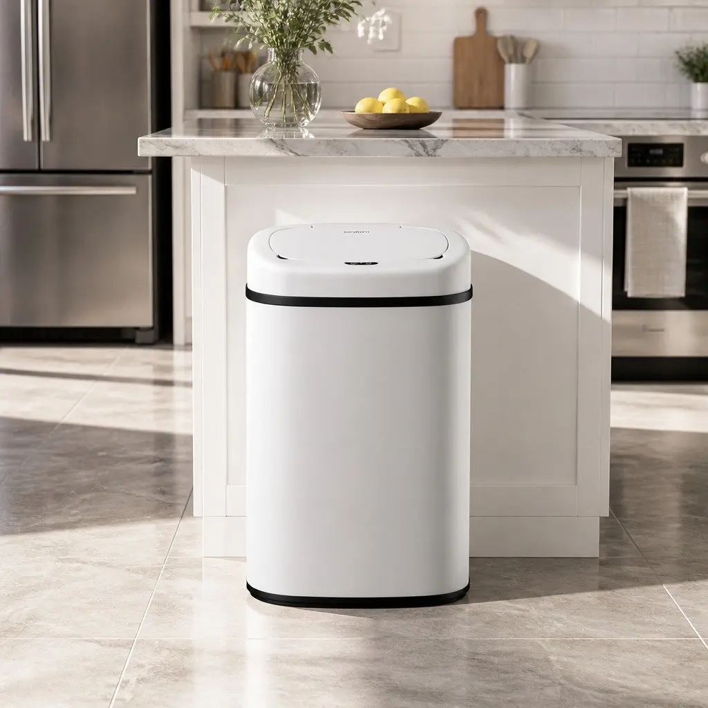 Automatic Bin White 82L Motion Sensor Hands-Free Kitchen Waste Disposal