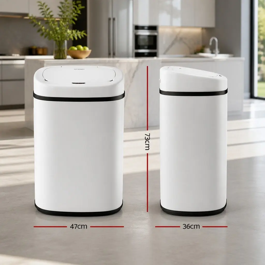 Automatic Bin White 82L Motion Sensor Hands-Free Kitchen Waste Disposal