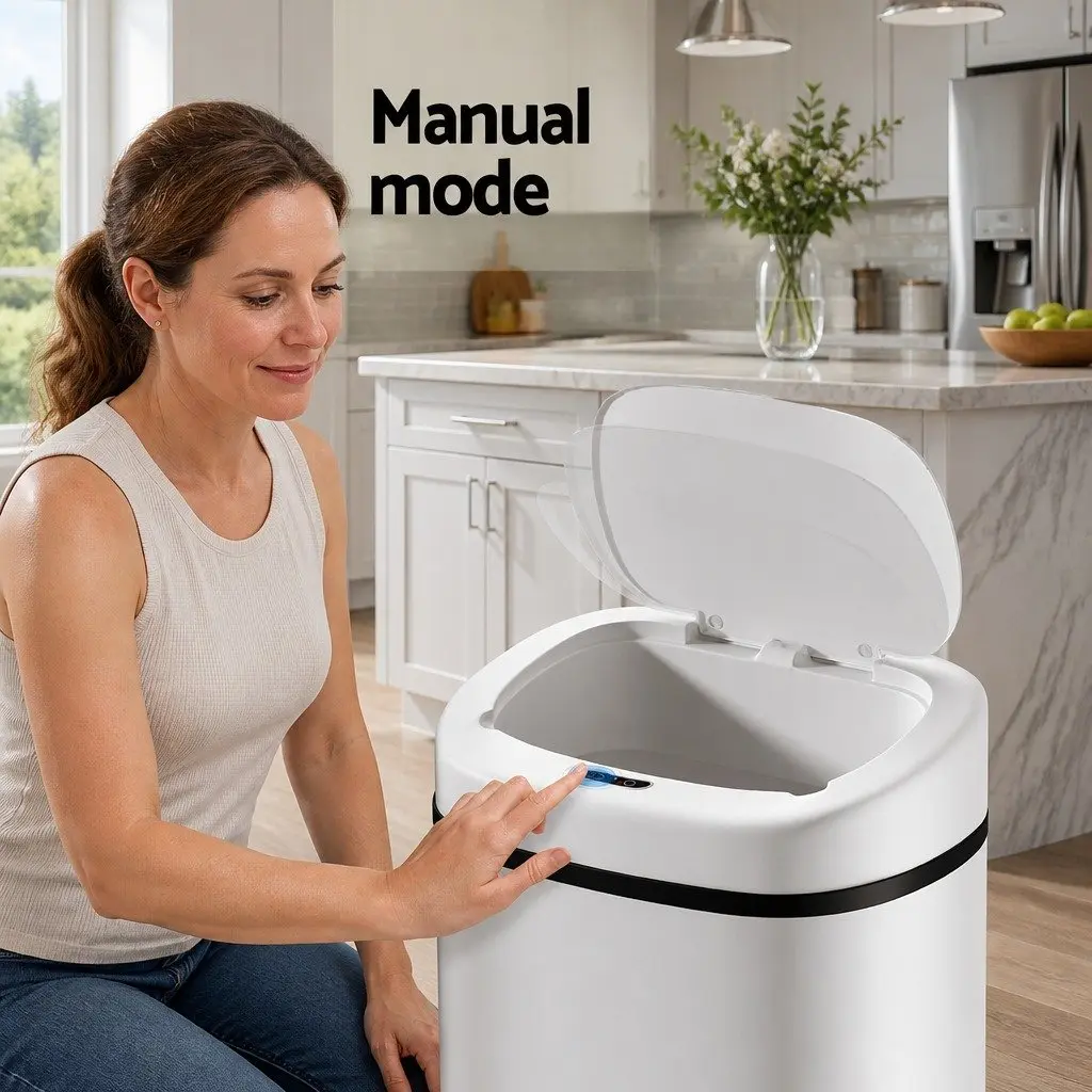 Automatic Bin White 82L Motion Sensor Hands-Free Kitchen Waste Disposal
