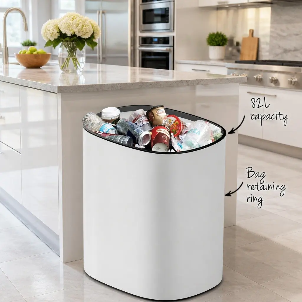 Automatic Bin White 82L Motion Sensor Hands-Free Kitchen Waste Disposal